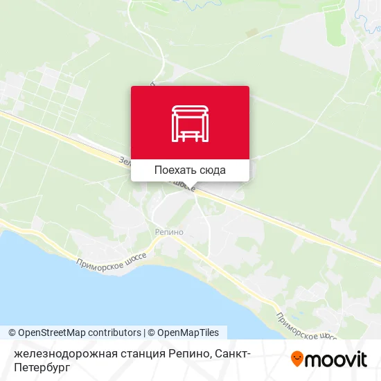 Карта железнодорожная станция Репино