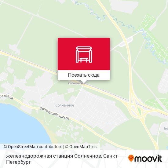 Карта железнодорожная станция Солнечное