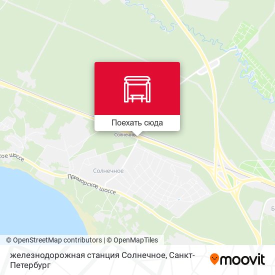 Карта железнодорожная станция Солнечное