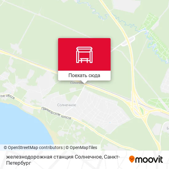 Карта железнодорожная станция Солнечное