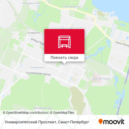 Карта Университетский Проспект