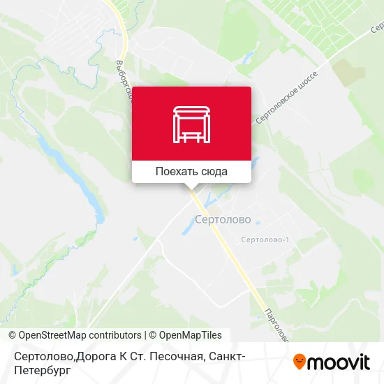 Карта Сертолово,Дорога К Ст. Песочная