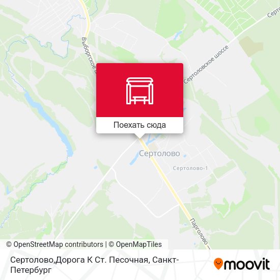 Карта Сертолово,Дорога К Ст. Песочная