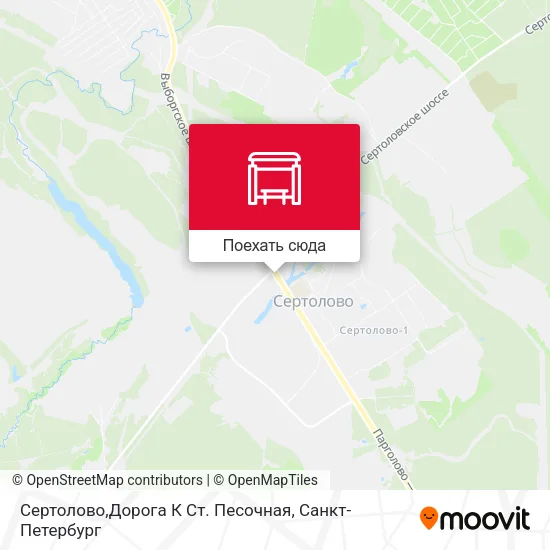 Карта Сертолово,Дорога К Ст. Песочная