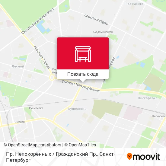 Карта Пр. Непокорённых / Гражданский Пр.