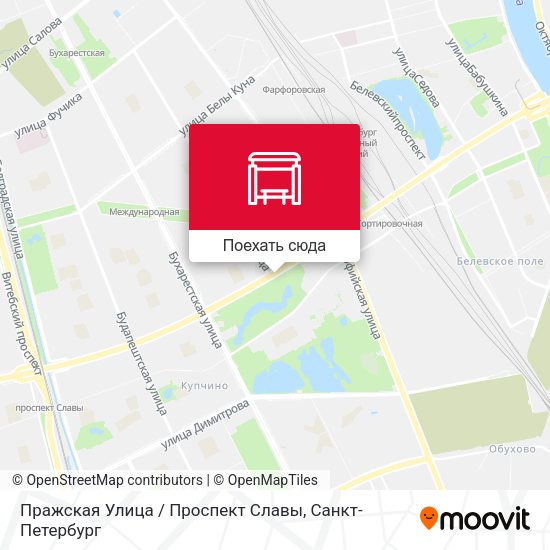 Карта Пражская Улица / Проспект Славы