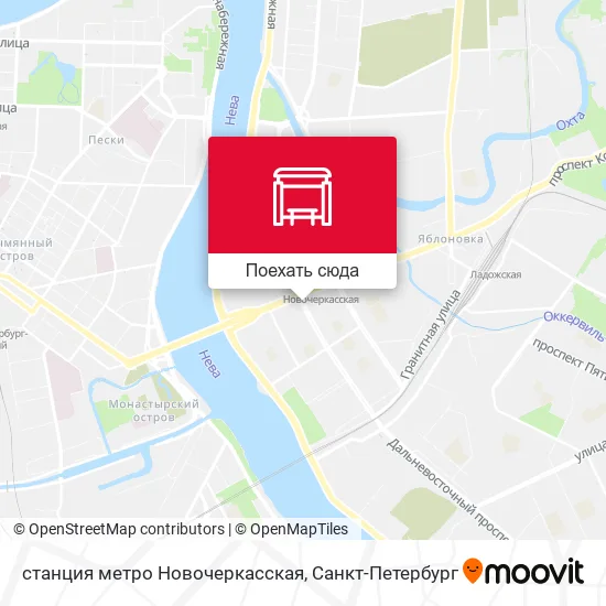 Карта станция метро Новочеркасская