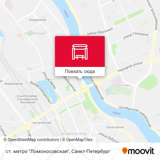Карта ст. метро ''Ломоносовская''