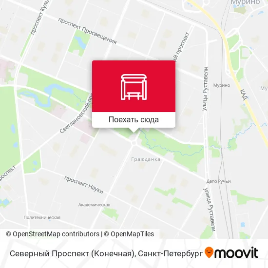 Карта Северный Проспект (Конечная)