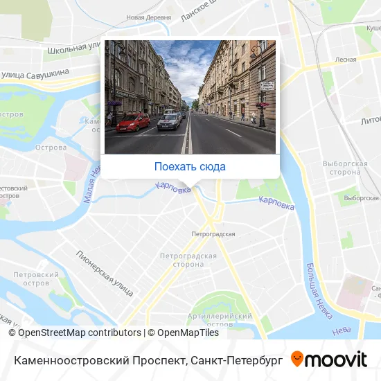 Карта Каменноостровский Проспект