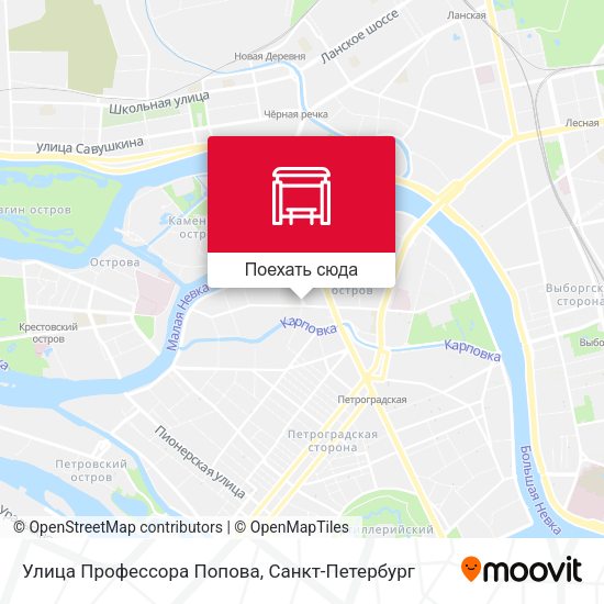 Карта Улица Профессора Попова