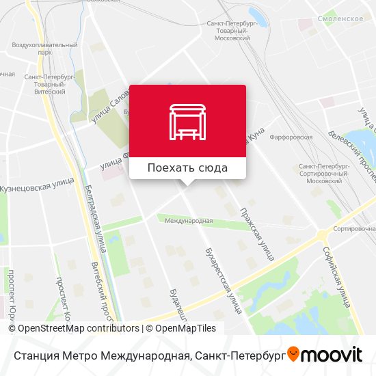 Карта Станция Метро Международная