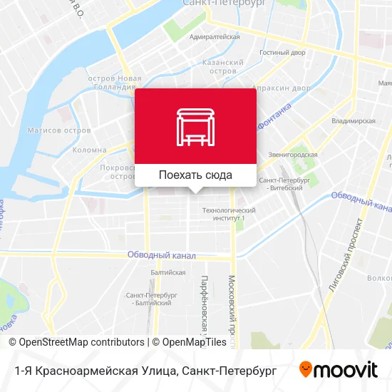 Карта 1-Я Красноармейская Улица