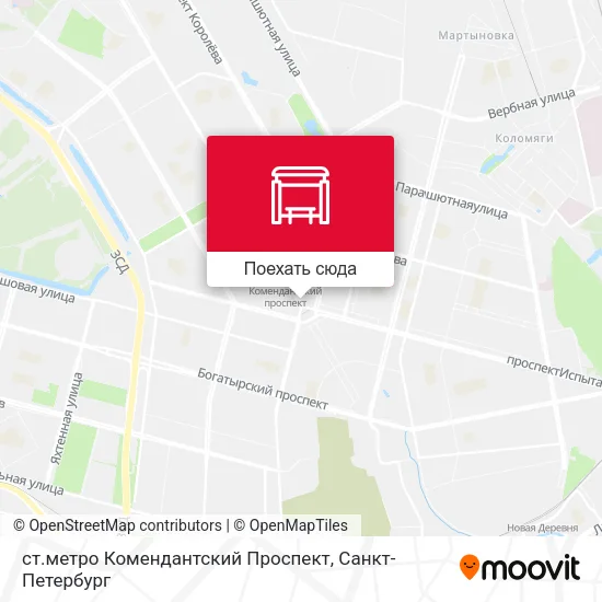 Карта ст.метро Комендантский Проспект