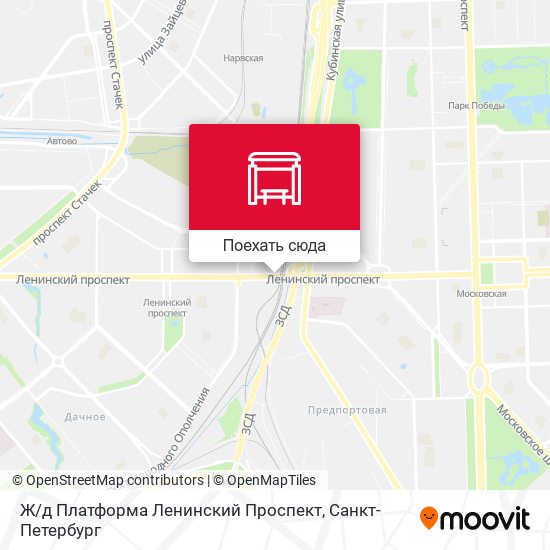 Карта Ж / д Платформа Ленинский Проспект