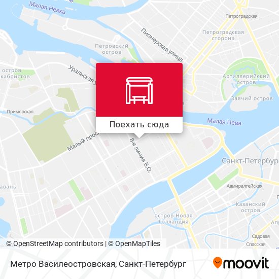 Карта Метро Василеостровская