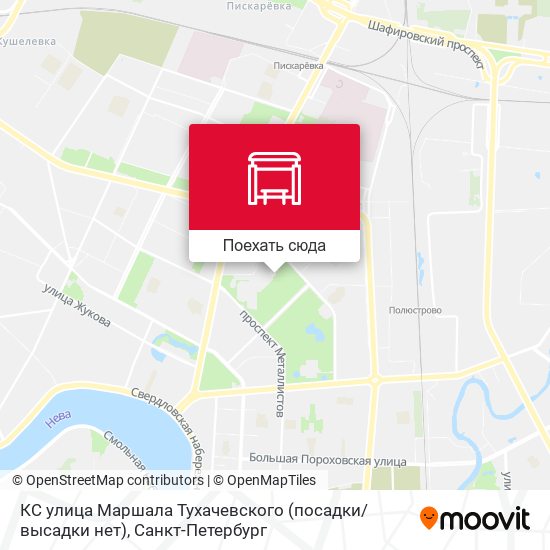 Карта КС улица Маршала Тухачевского (посадки / высадки нет)