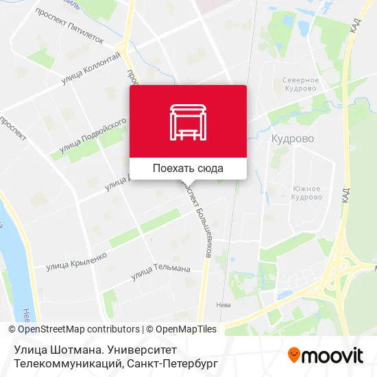 Карта Улица Шотмана. Университет Телекоммуникаций