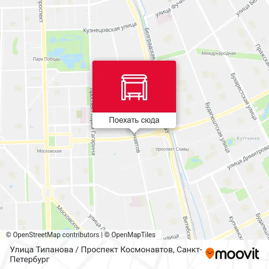 Карта Улица Типанова / Проспект Космонавтов