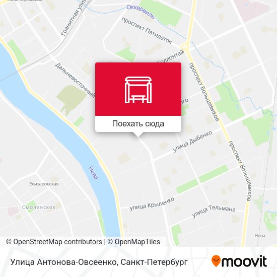 Карта Улица  Антонова-Овсеенко