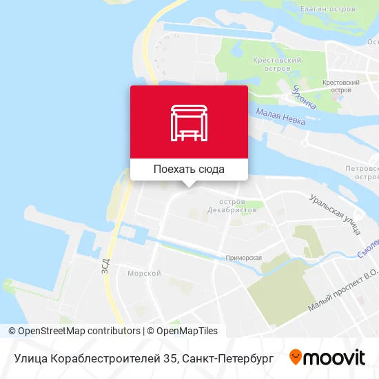 Карта Улица Кораблестроителей 35