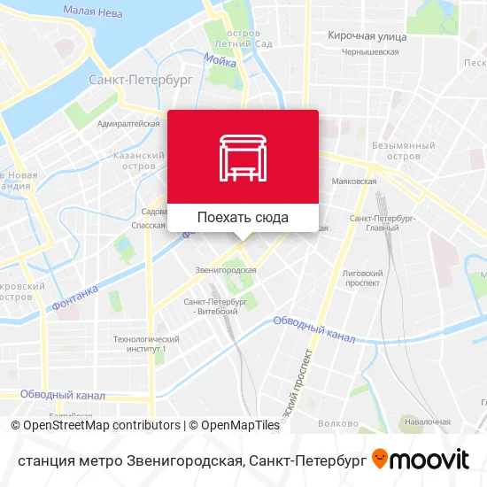 Карта станция метро Звенигородская