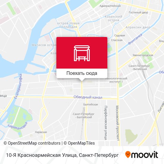 Карта 10-Я Красноармейская Улица