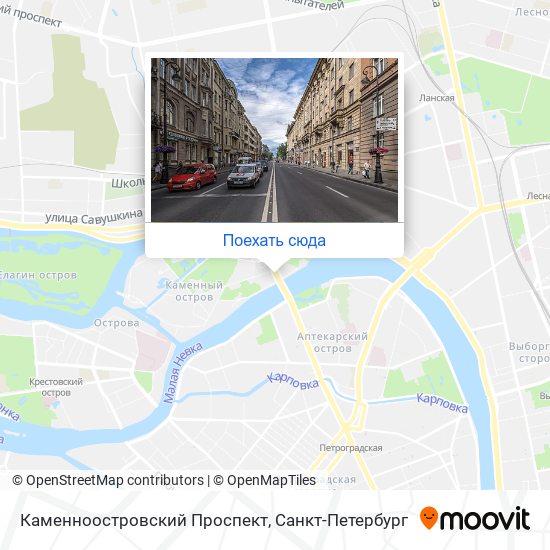 Карта Каменноостровский Проспект
