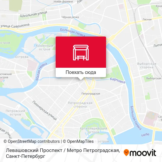 Карта Левашовский Проспект / Метро Петроградская