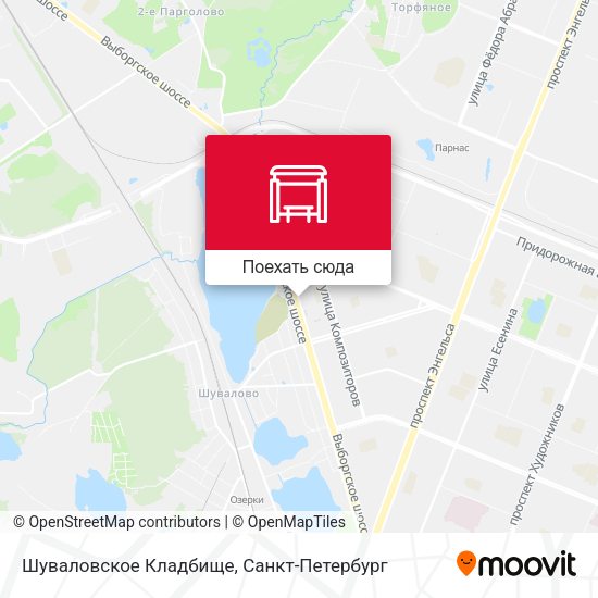 Карта Шуваловское Кладбище