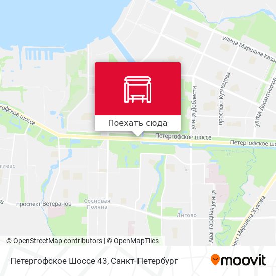 Петергофское шоссе карта спб