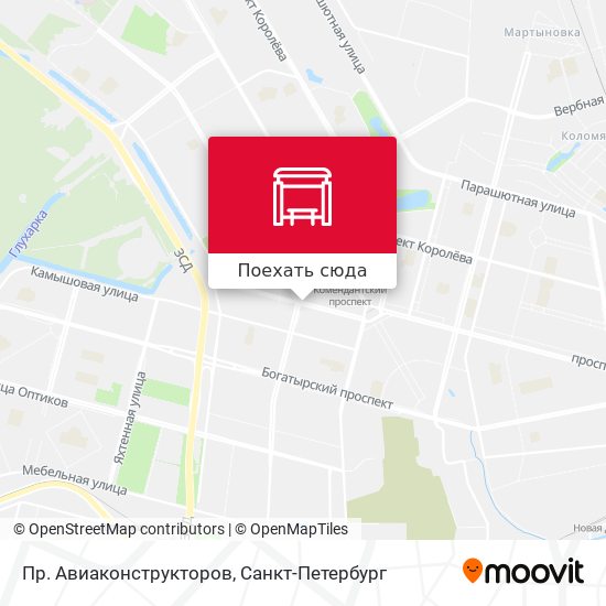 Авиаконструкторов санкт петербург на карте