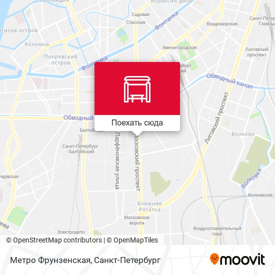 Карта Метро Фрунзенская