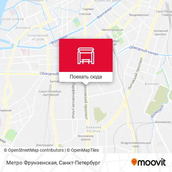 Карта Метро Фрунзенская