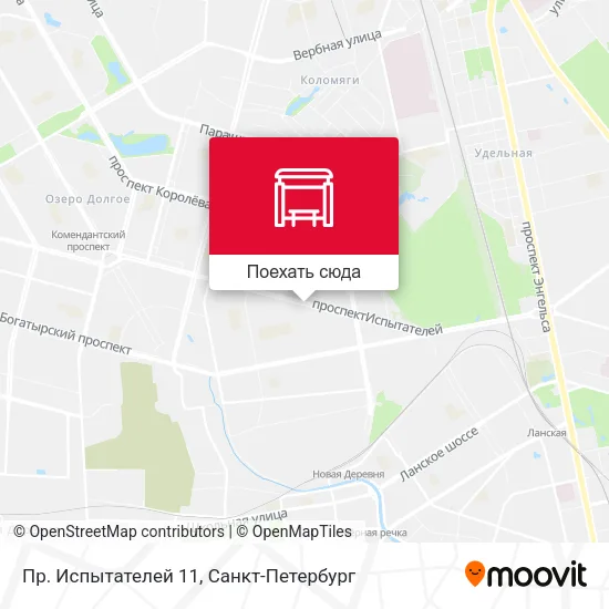 Карта Пр. Испытателей 11