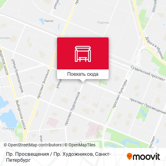 Карта Пр. Просвещения / Пр. Художников