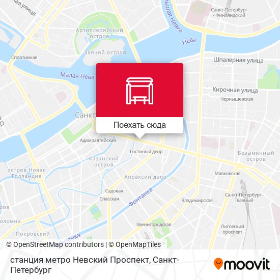 Карта станция метро Невский Проспект