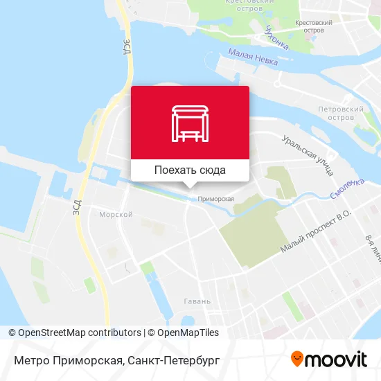 Карта Метро Приморская
