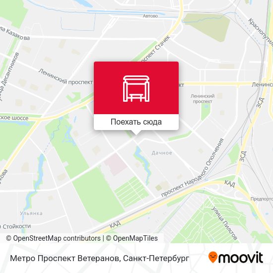 Карта Метро Проспект Ветеранов