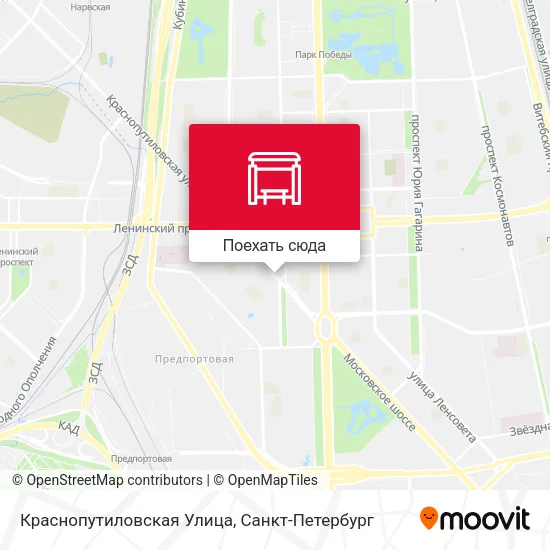 Карта Краснопутиловская Улица
