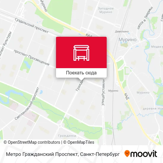 Карта Метро Гражданский Проспект