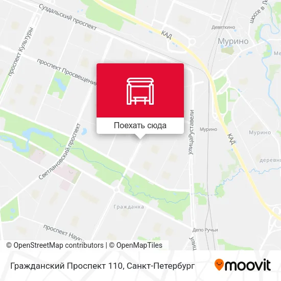 Карта Гражданский Проспект 110