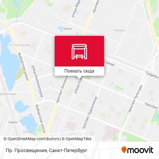 Карта Пр. Просвещения