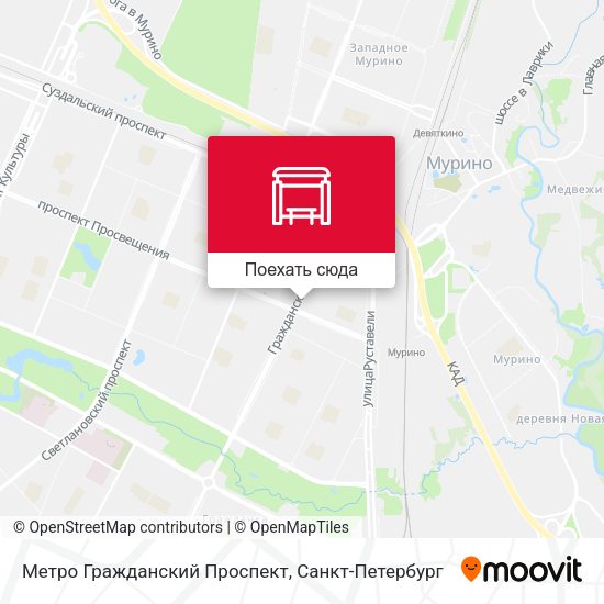 Карта Метро Гражданский Проспект