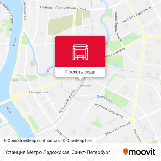 Карта Станция Метро Ладожская