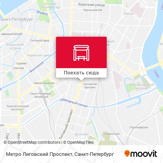 Карта Метро Лиговский Проспект