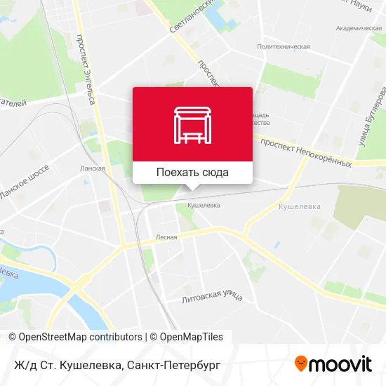 Карта Ж/д Ст. Кушелевка