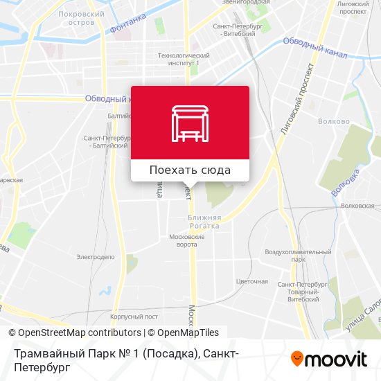 Карта Трамвайный Парк № 1 (Посадка)