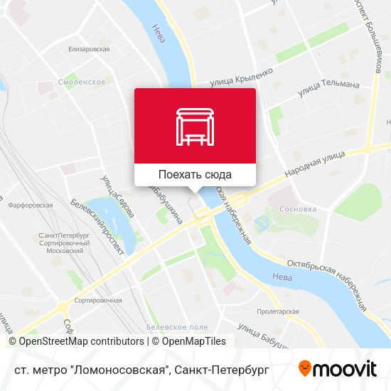 Карта ст. метро ''Ломоносовская''