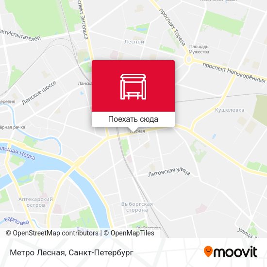 Карта Метро Лесная